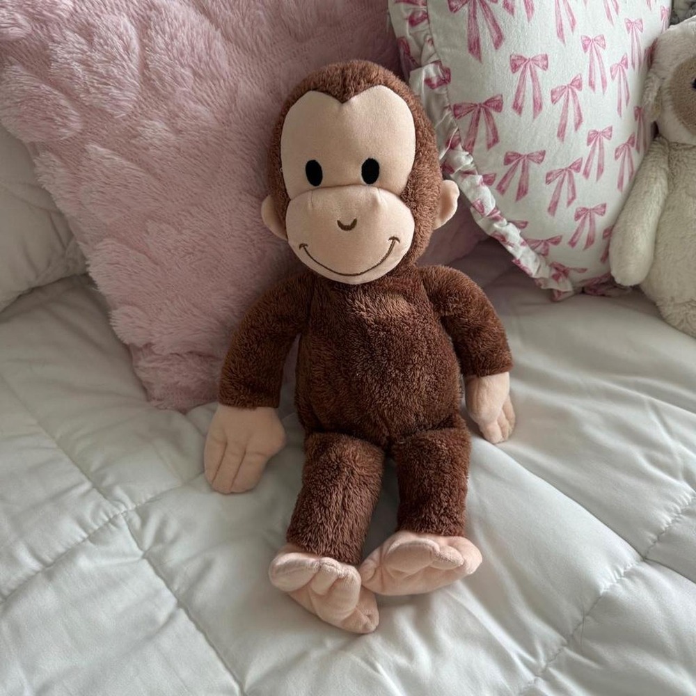 Brown curious George monkey plush stuffed animal